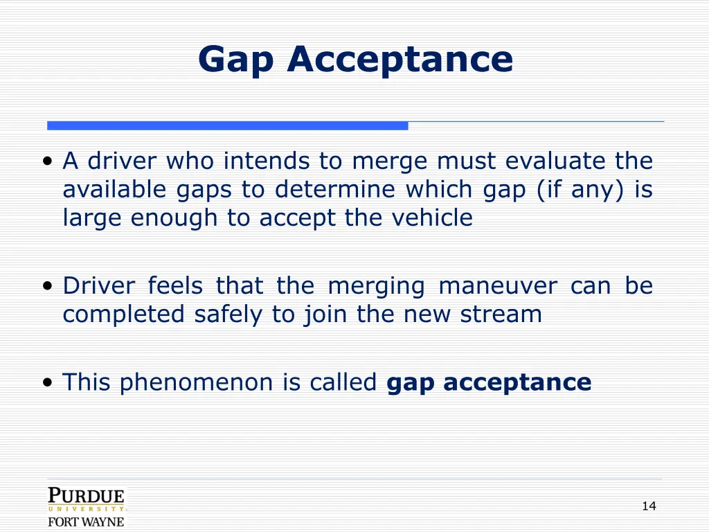 gap acceptance