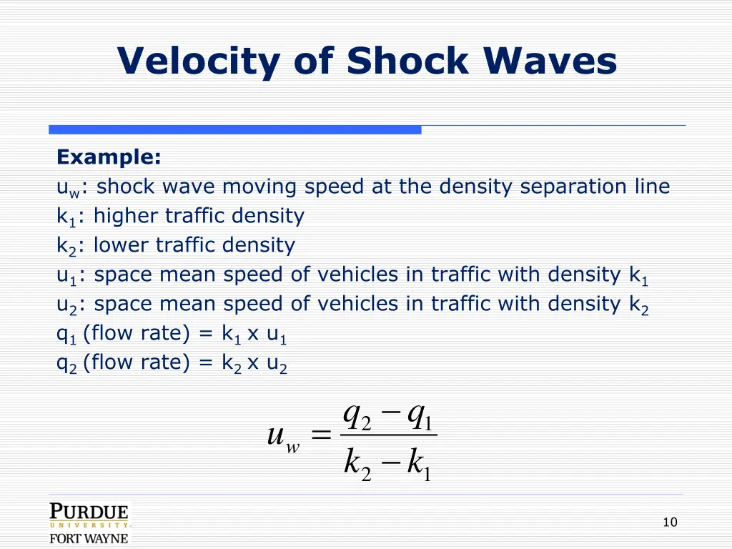 velocity of shock waves