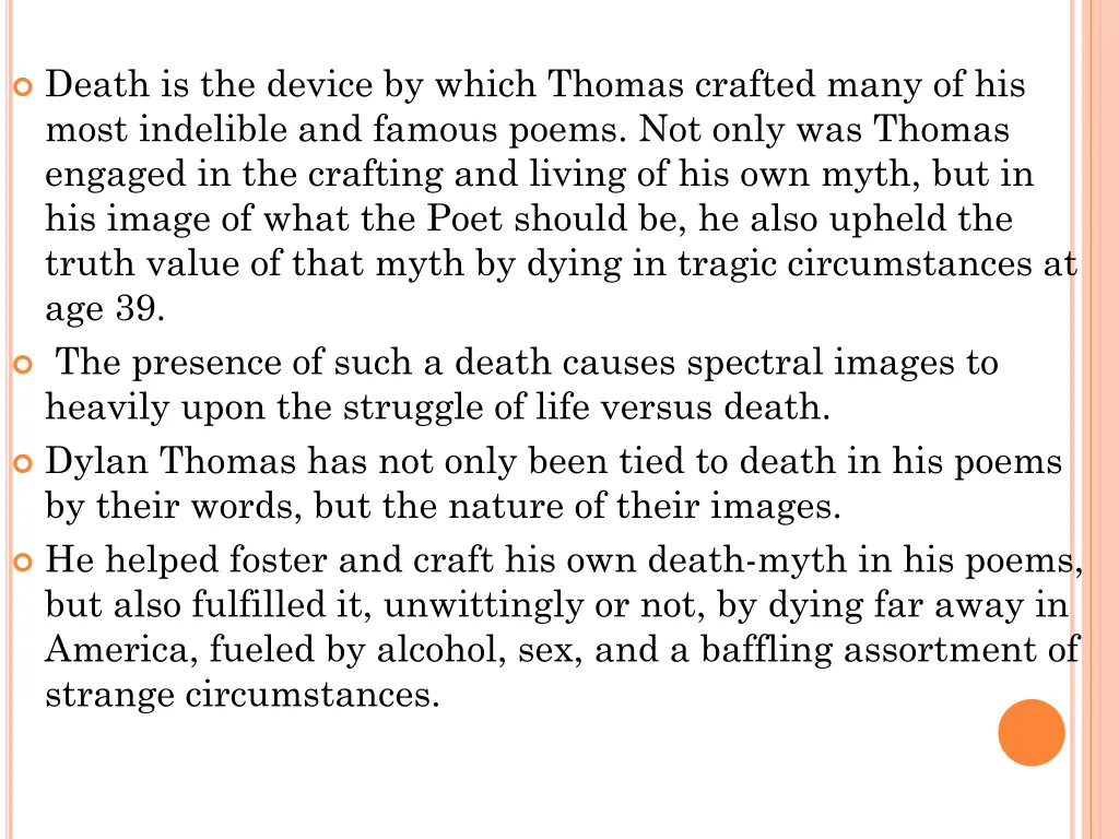 death is the device by which thomas crafted many