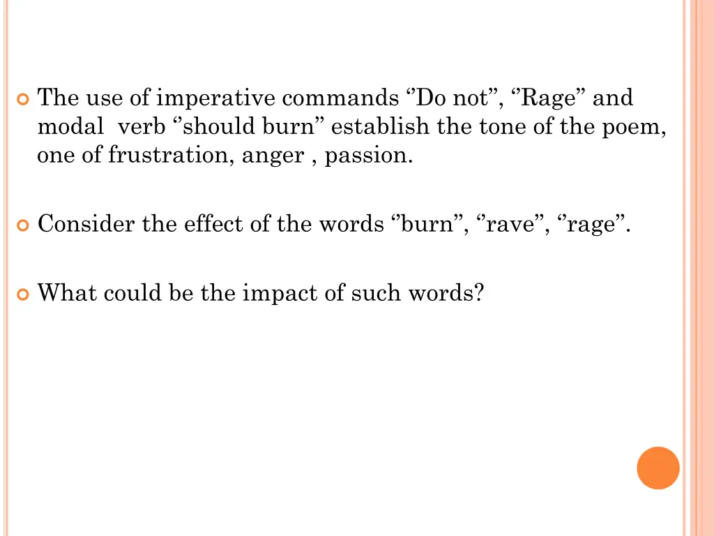 the use of imperative commands do not rage