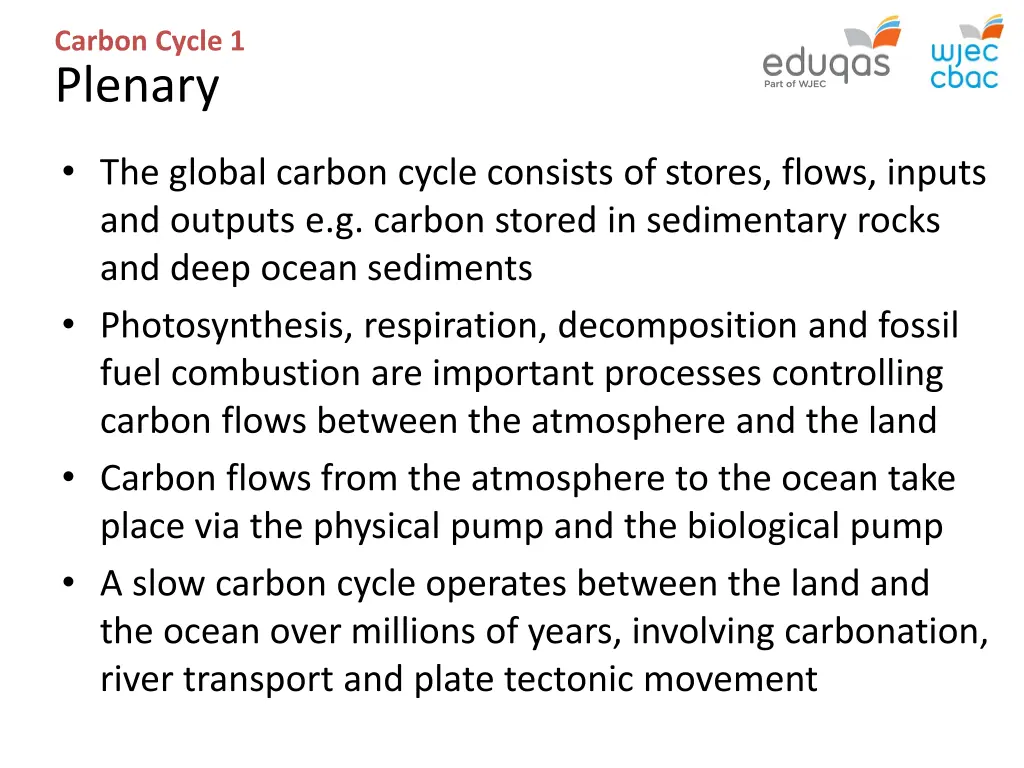 carbon cycle 1 plenary