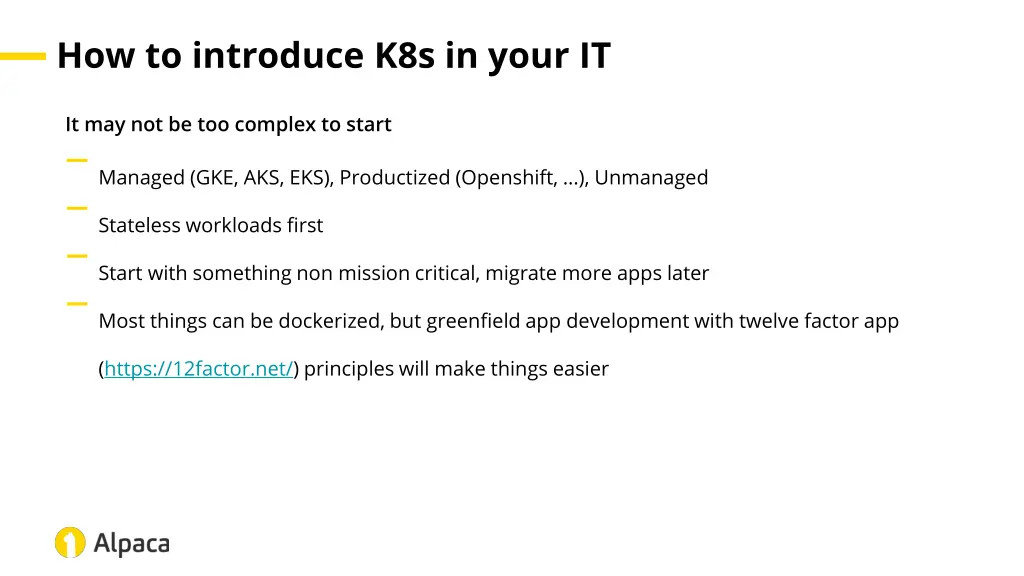 how to introduce k8s in your it