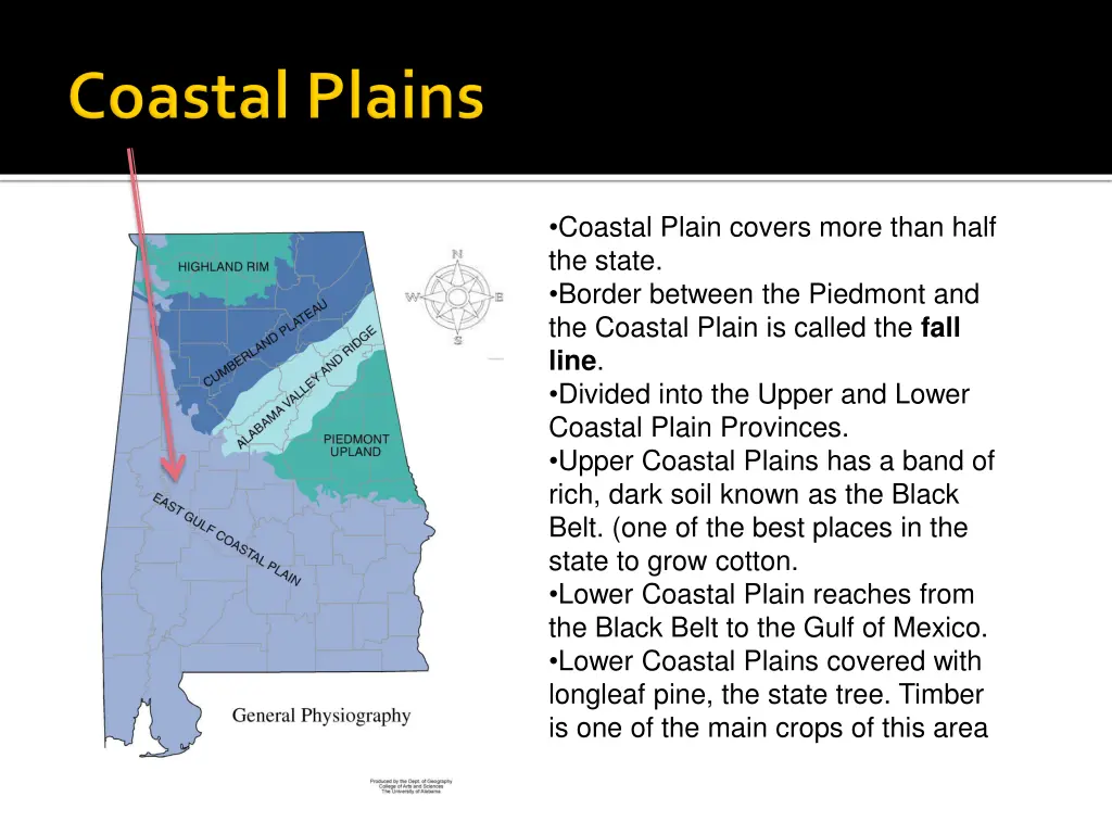 coastal plain covers more than half the state