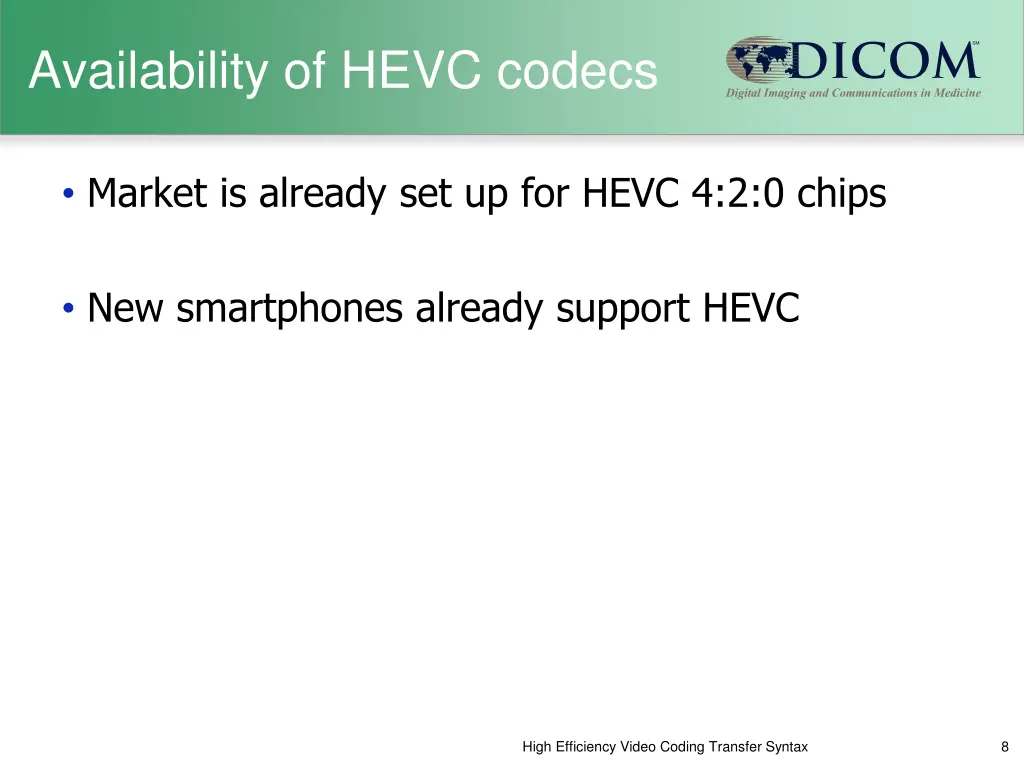 availability of hevc codecs