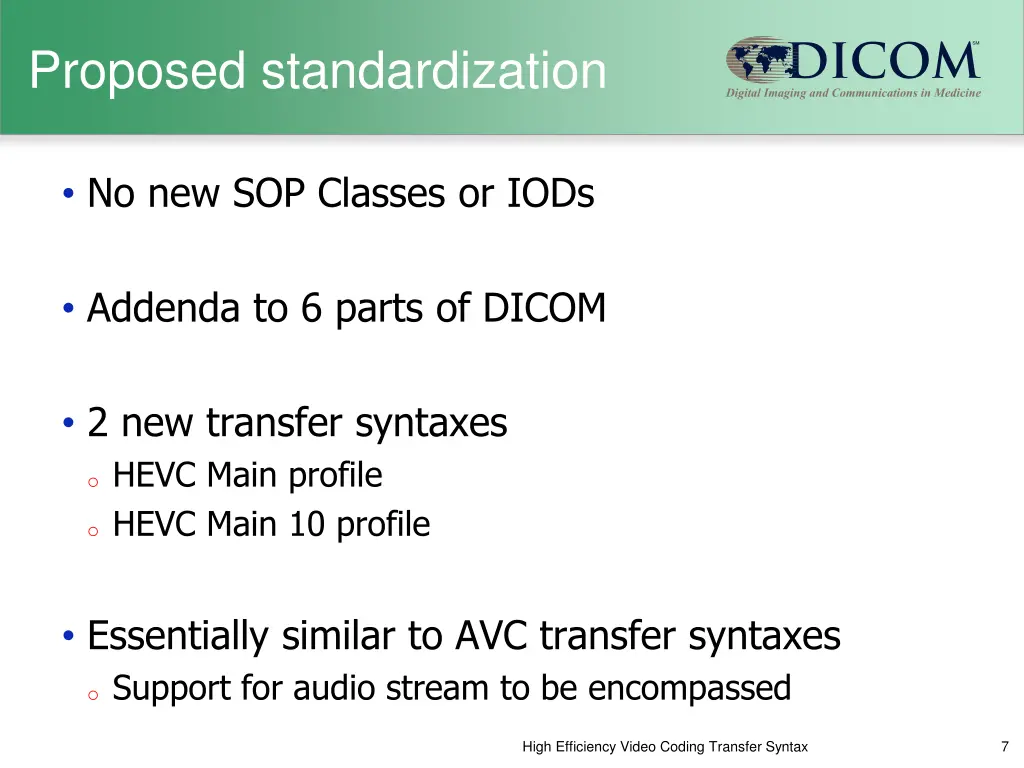 proposed standardization