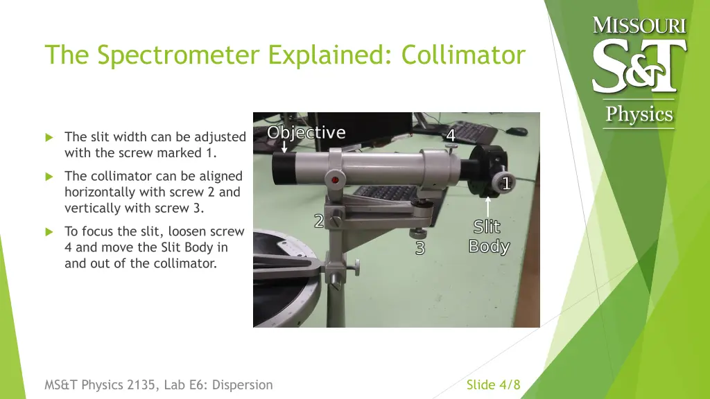 the spectrometer explained collimator