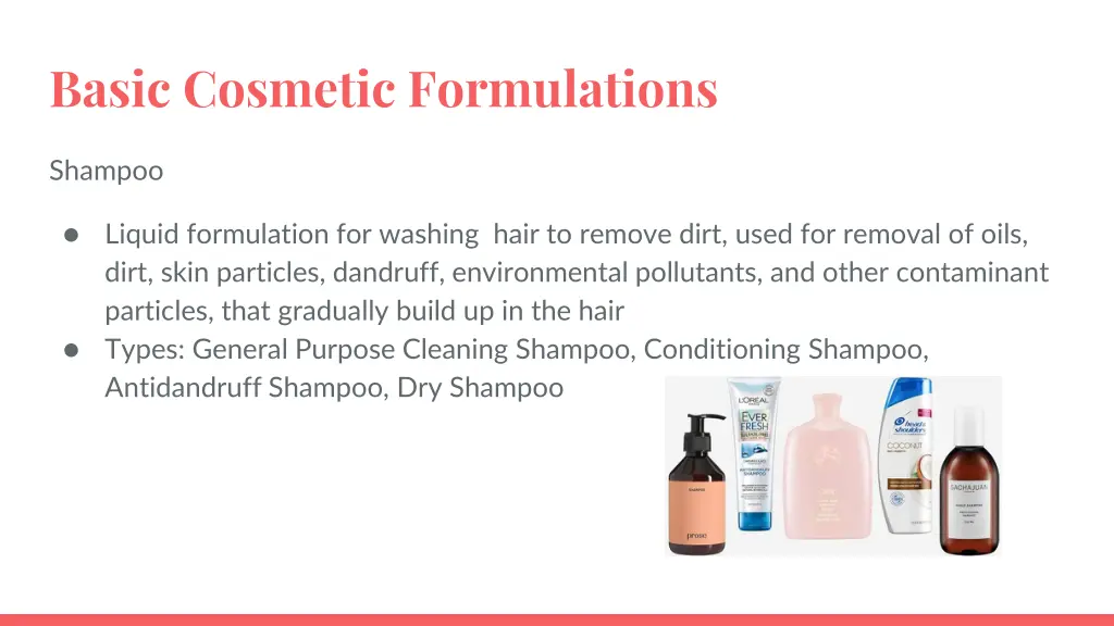 basic cosmetic formulations