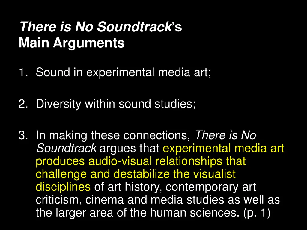 there is no soundtrack s main arguments 4