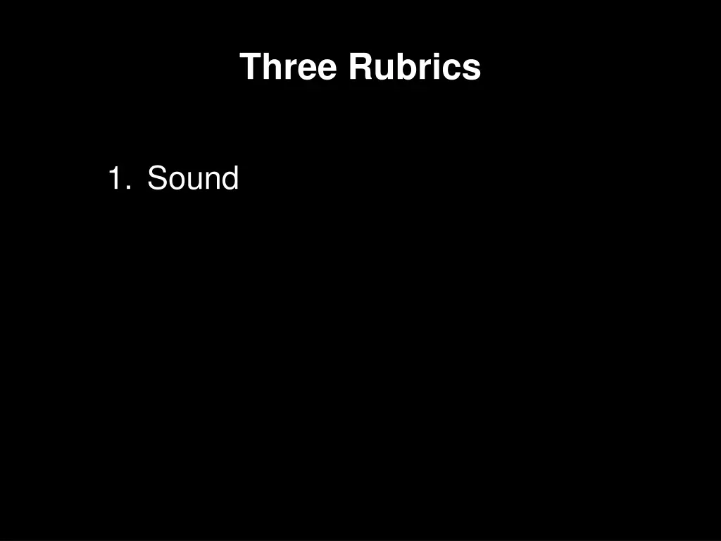 three rubrics 1