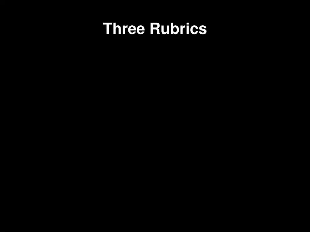 three rubrics