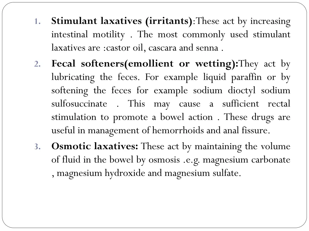 stimulant laxatives irritants these