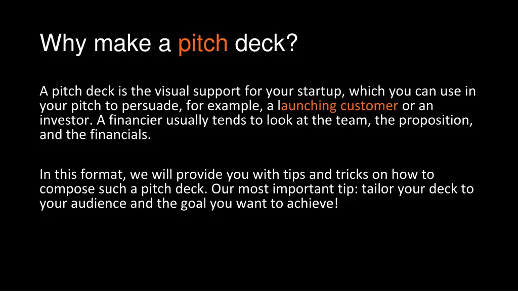 why make a pitch deck why make a pitch deck