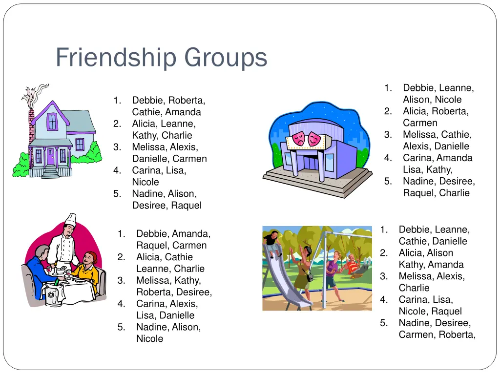 friendship groups 1