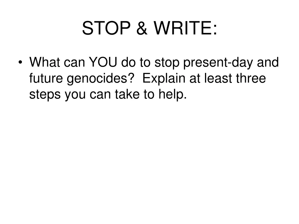 stop write 1