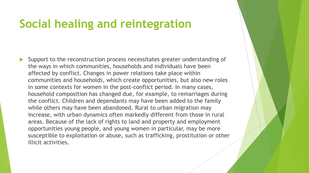 social healing and reintegration