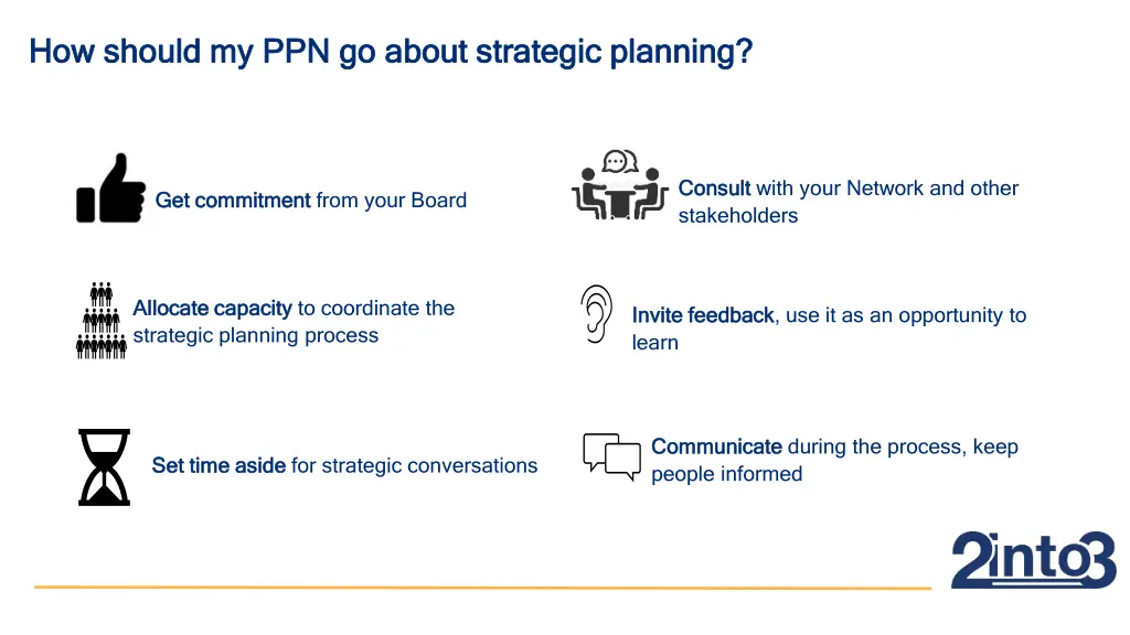 how should my ppn go about strategic planning