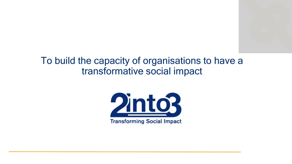 to build the capacity of organisations to have