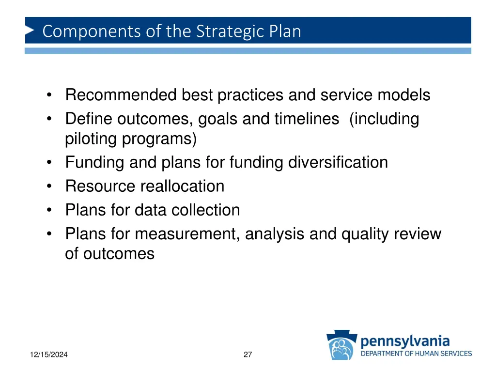 components of the strategic plan