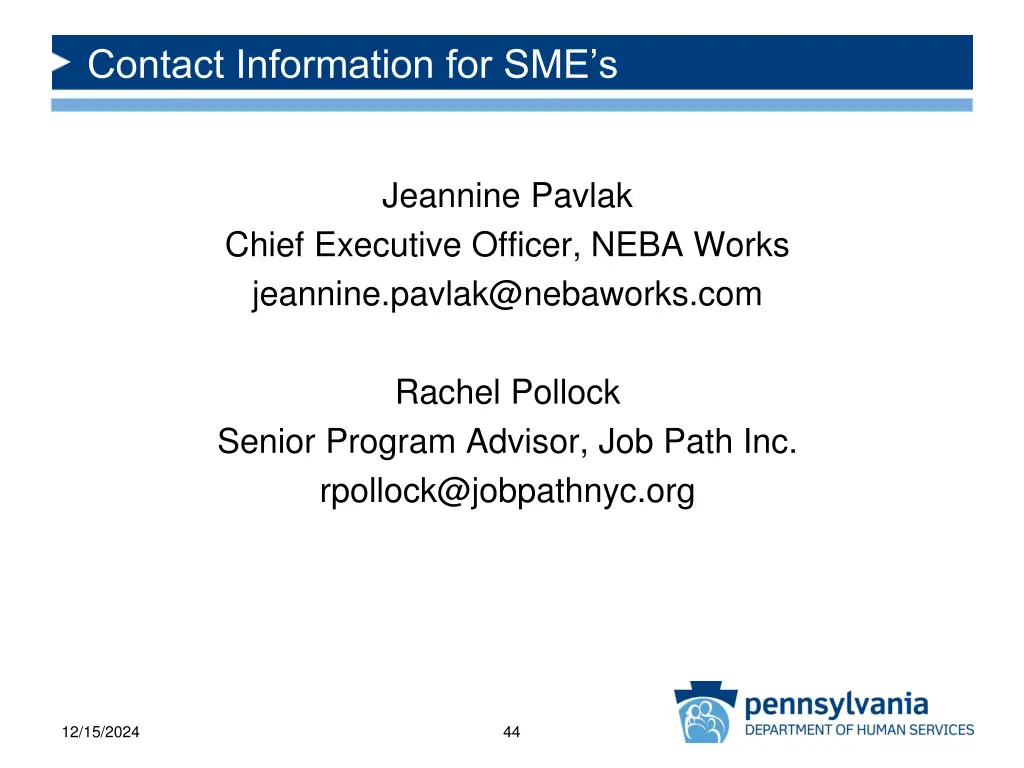 contact information for sme s