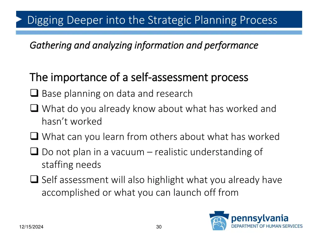 digging deeper into the strategic planning process