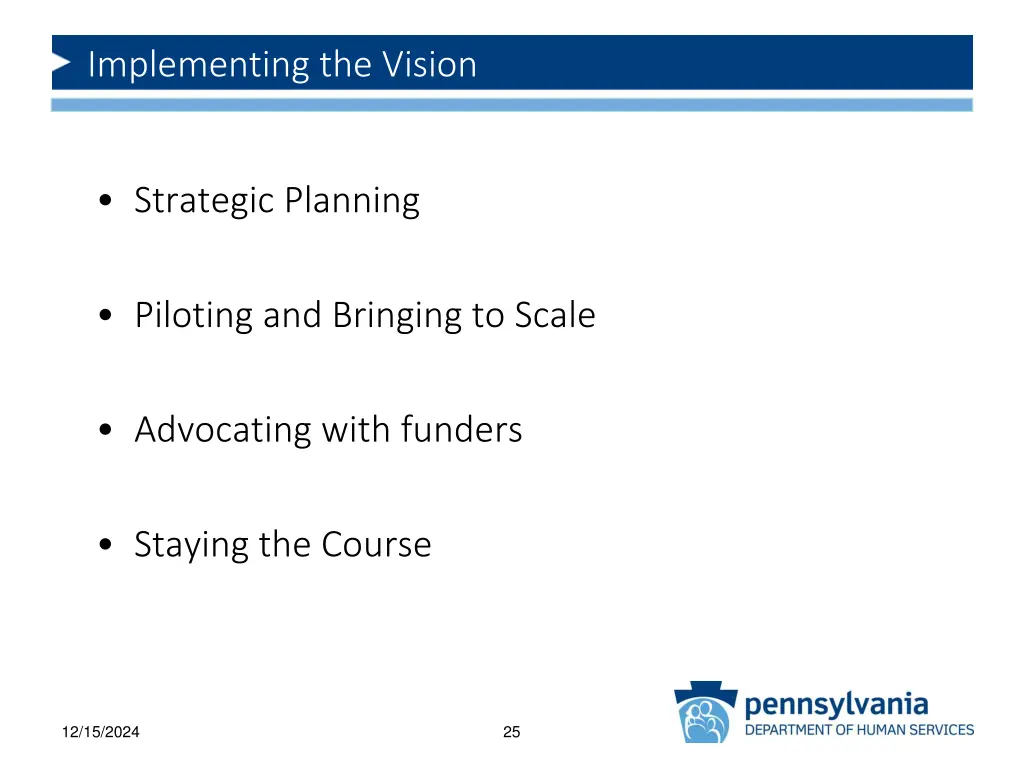 implementing the vision