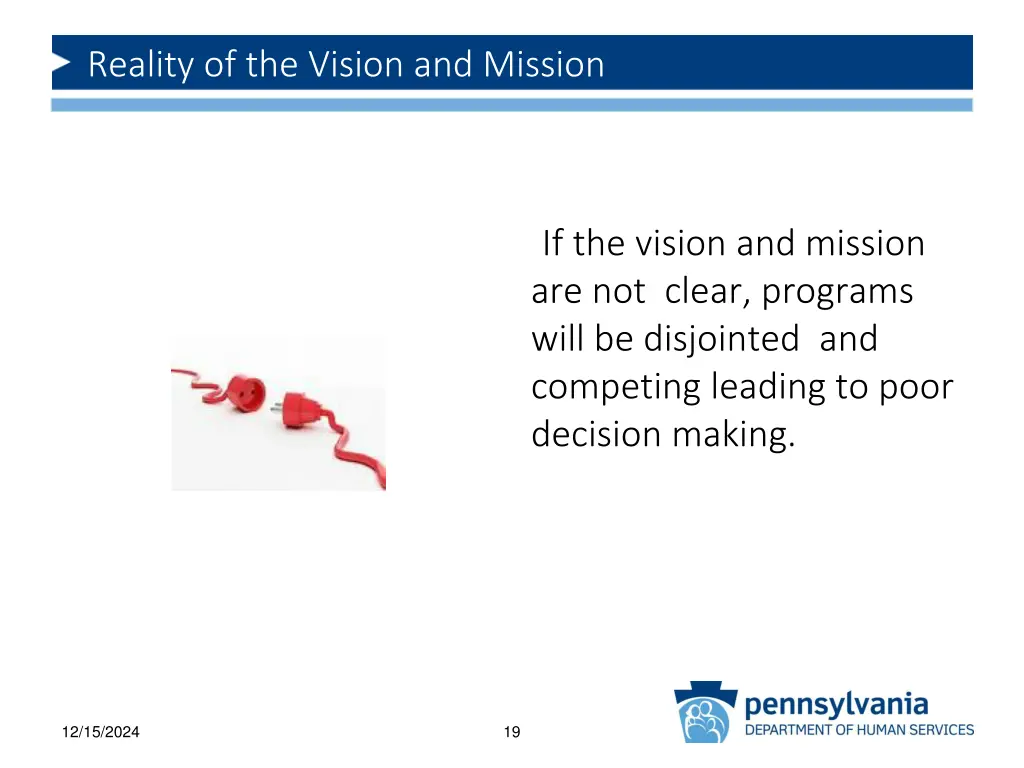 reality of the vision and mission