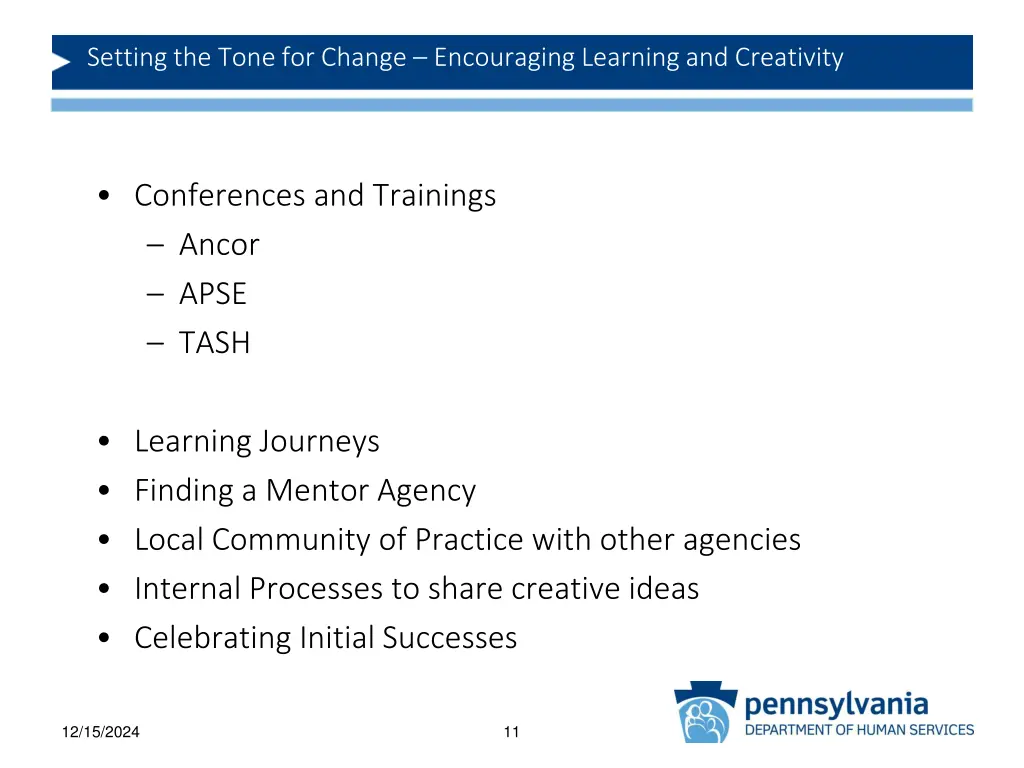 setting the tone for change encouraging learning