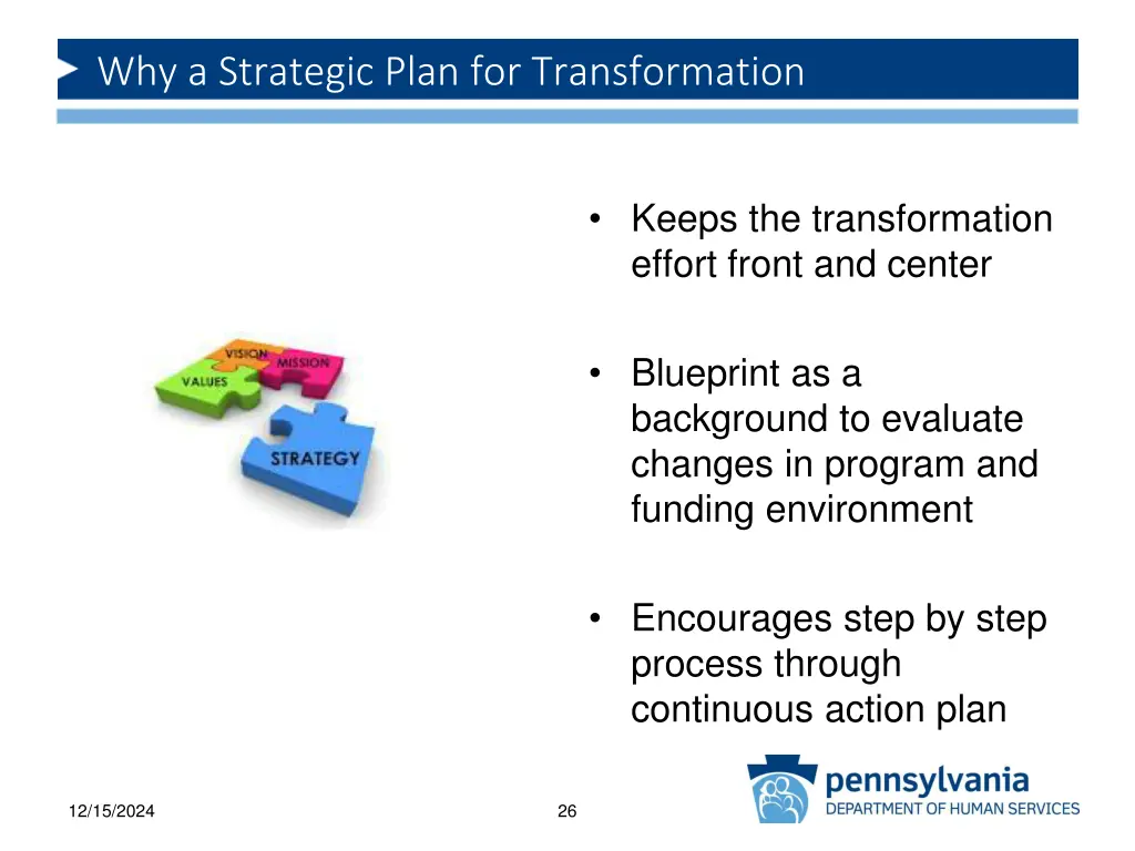 why a strategic plan for transformation