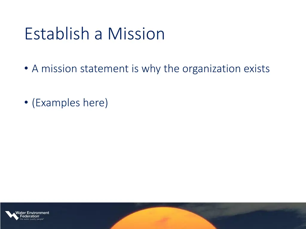 establish a mission