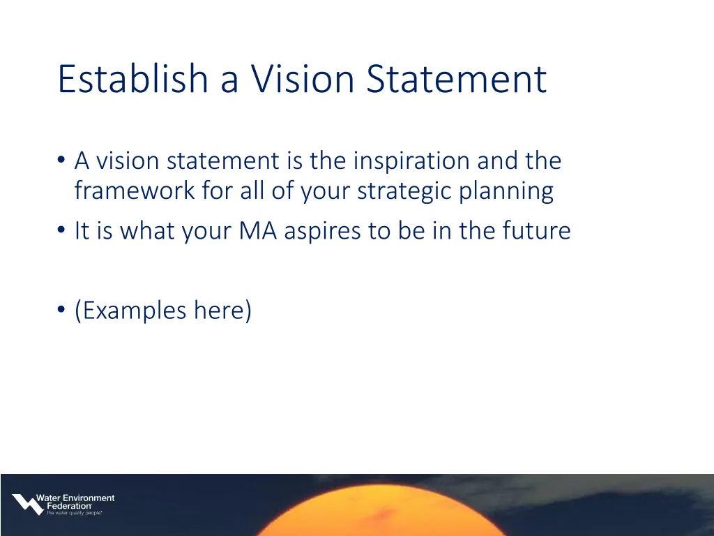 establish a vision statement