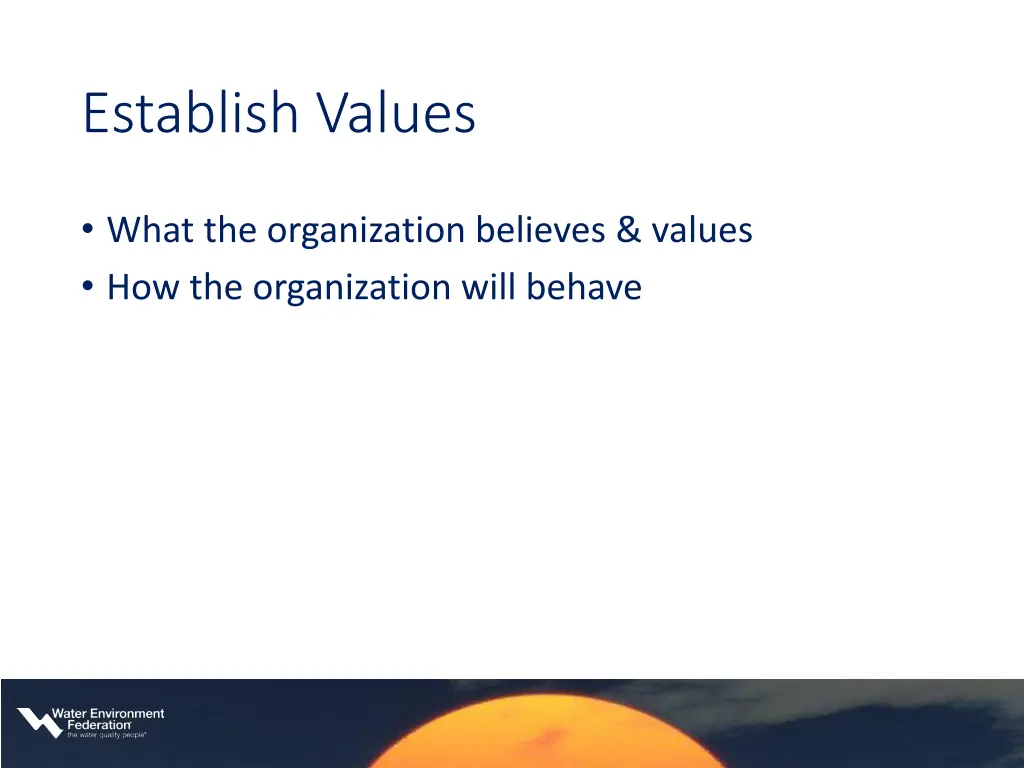 establish values