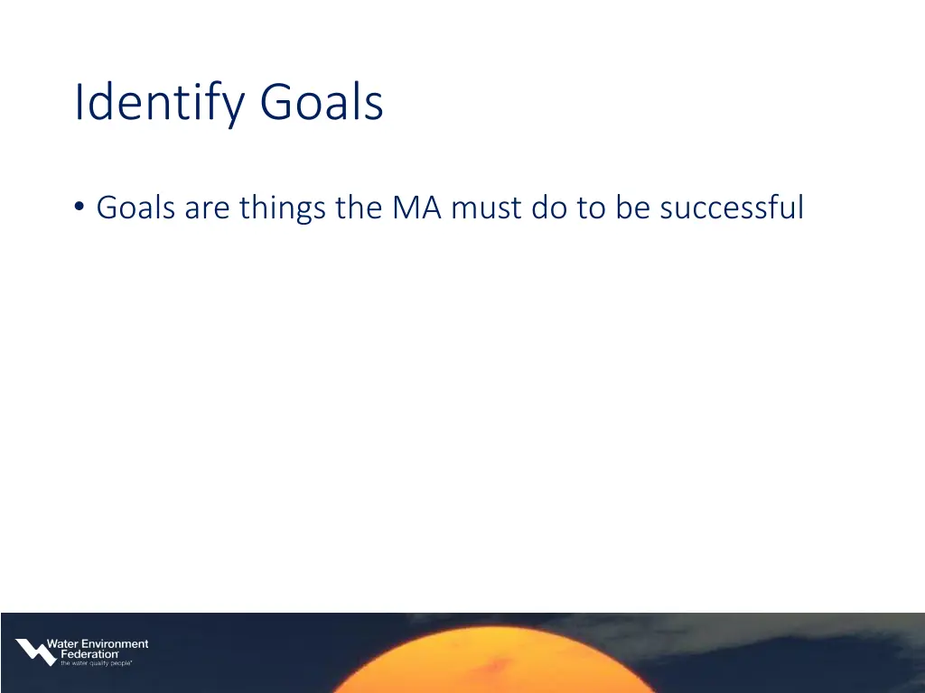 identify goals