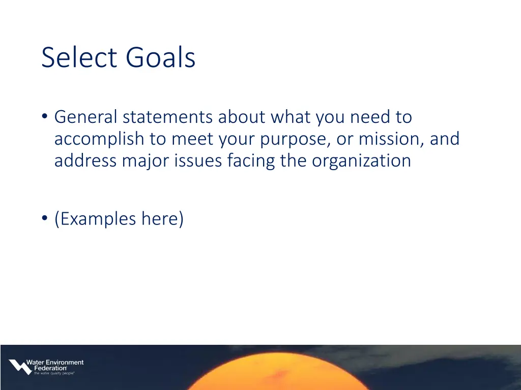 select goals