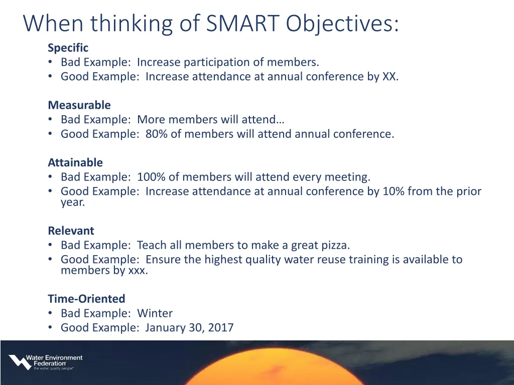 when thinking of smart objectives