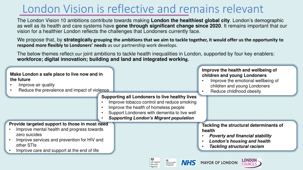 london vision is reflective and remains relevant