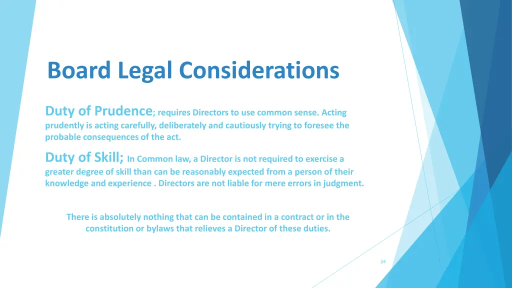 board legal considerations 2