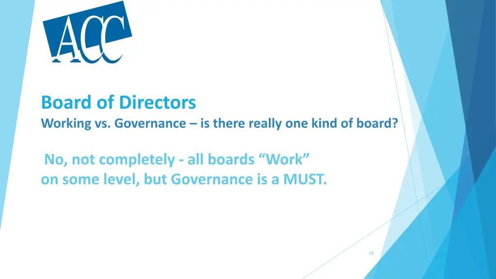 board of directors working vs governance is there