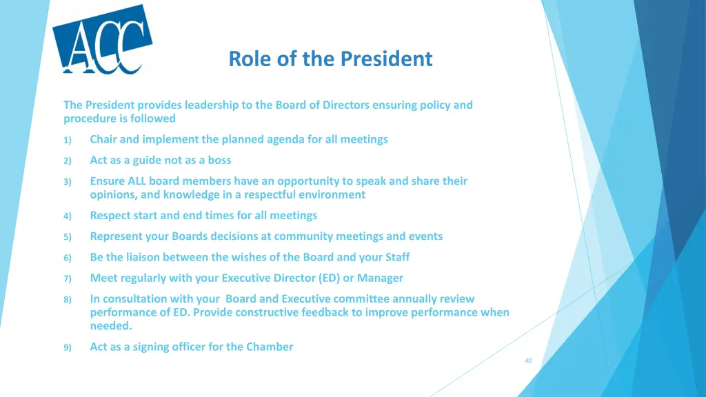 role of the president