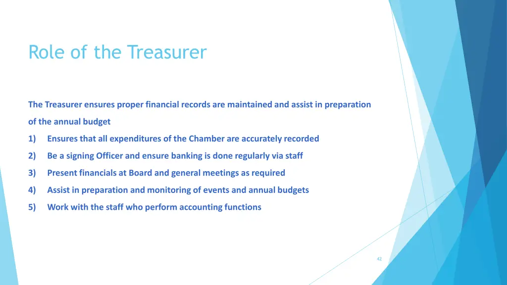 role of the treasurer