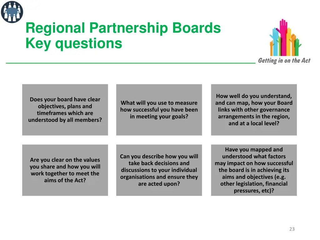 regional partnership boards key questions