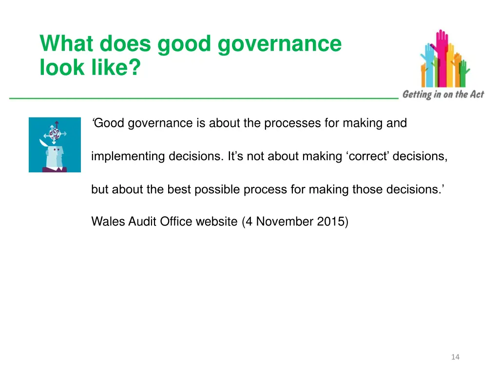 what does good governance look like