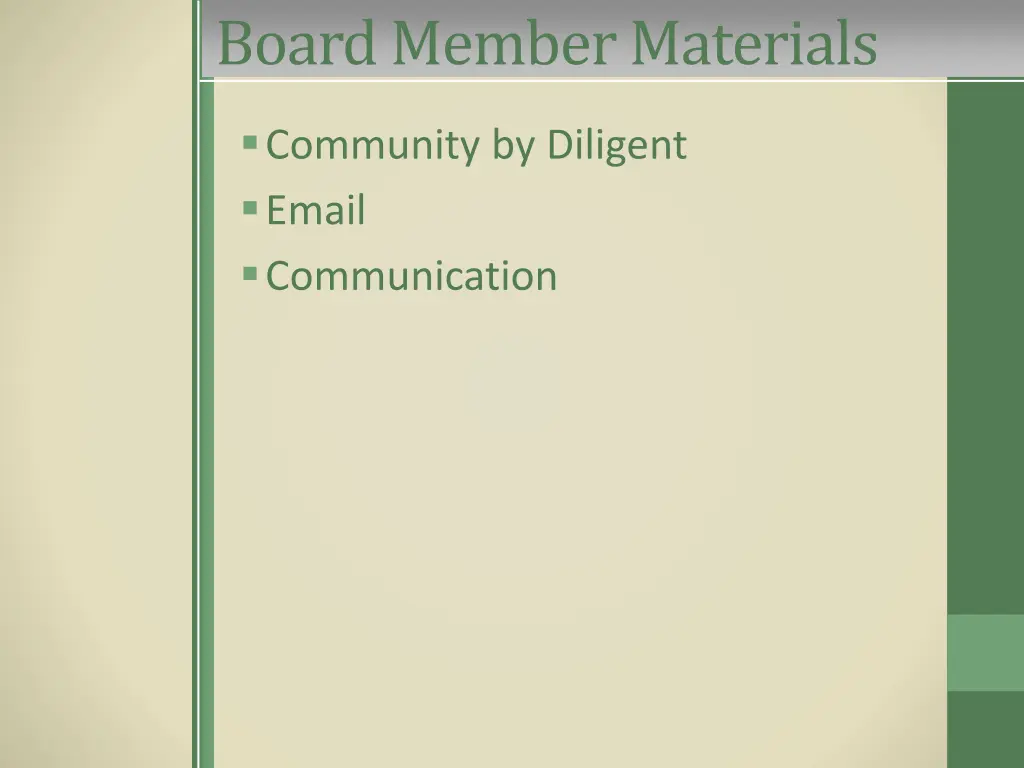 board member materials