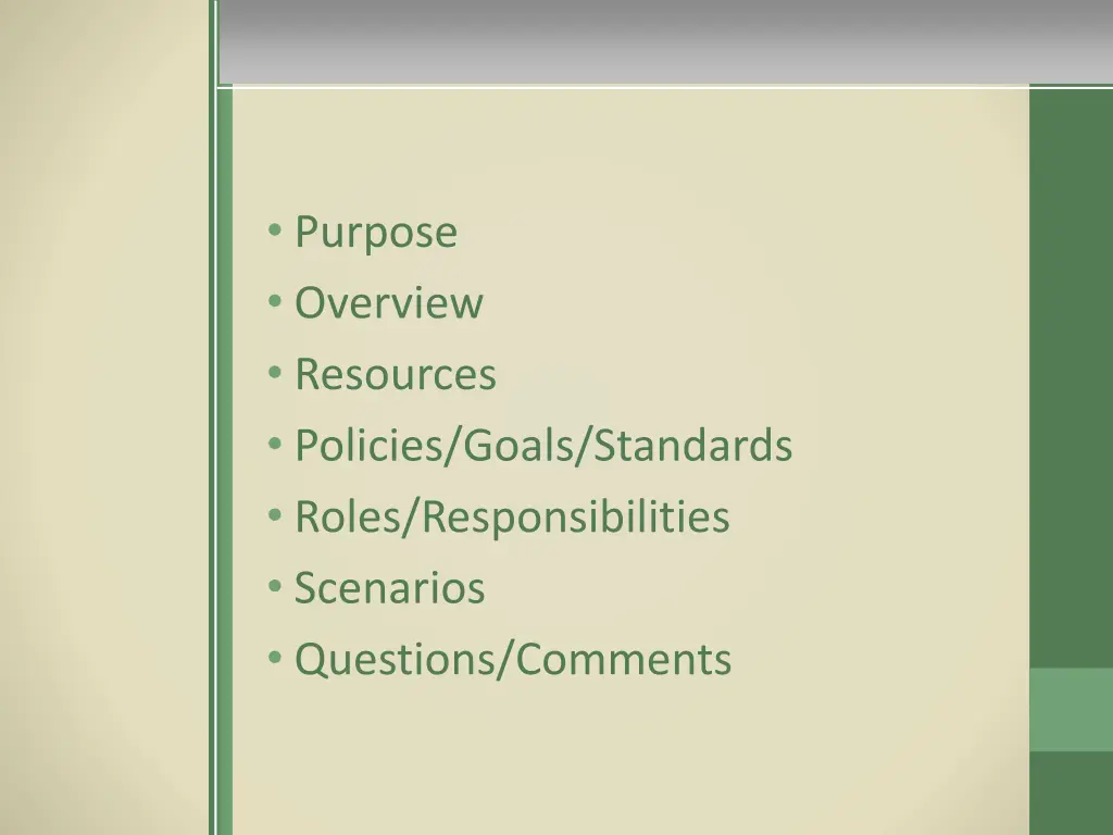 purpose overview resources policies goals