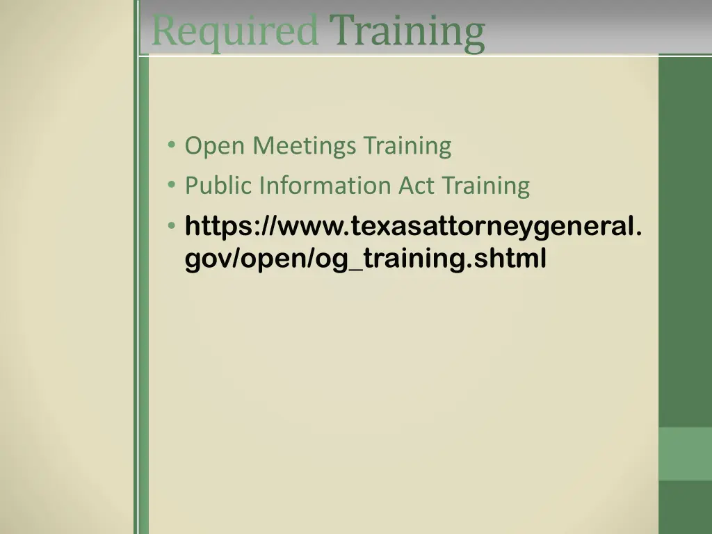 required training