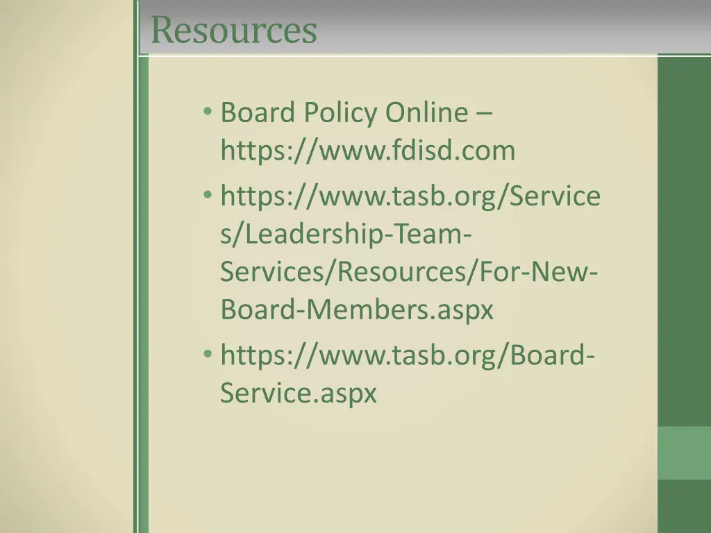 resources