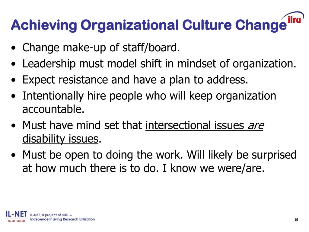 achieving organizational culture change achieving