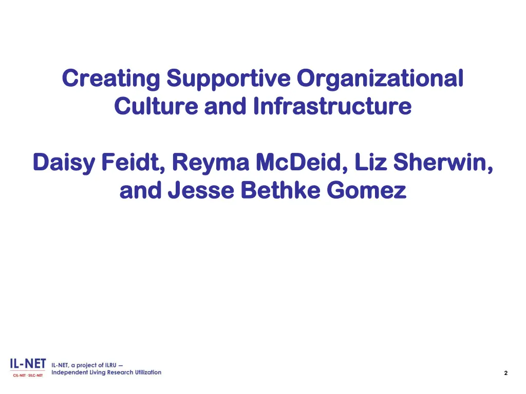 creating supportive organizational creating