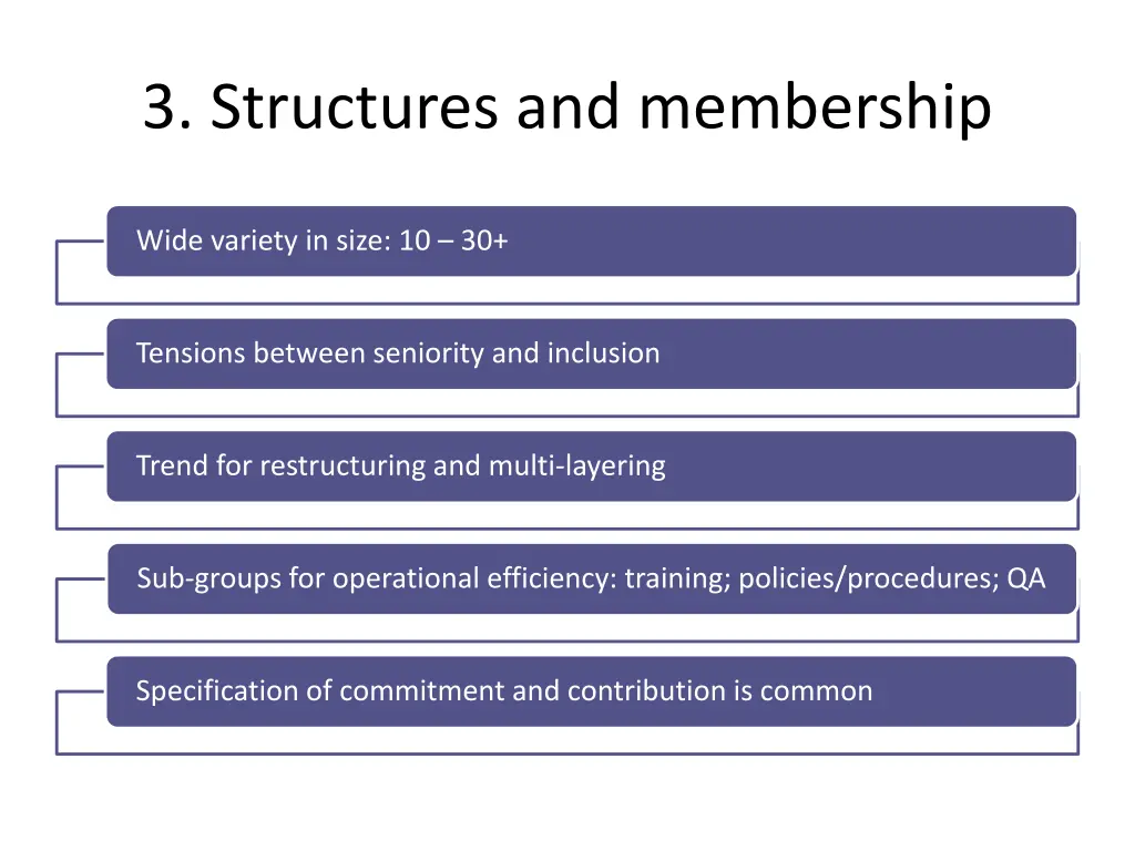 3 structures and membership