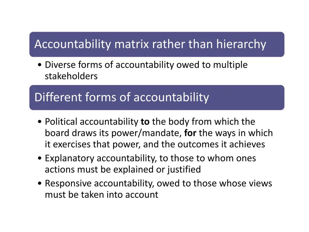 accountability matrix rather than hierarchy