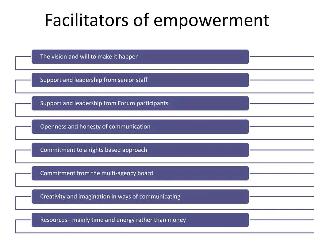 facilitators of empowerment